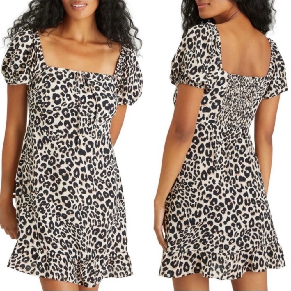 NWT $139 Sanctuary Fresh Breeze Babydoll Dress Leopard Print Size 0